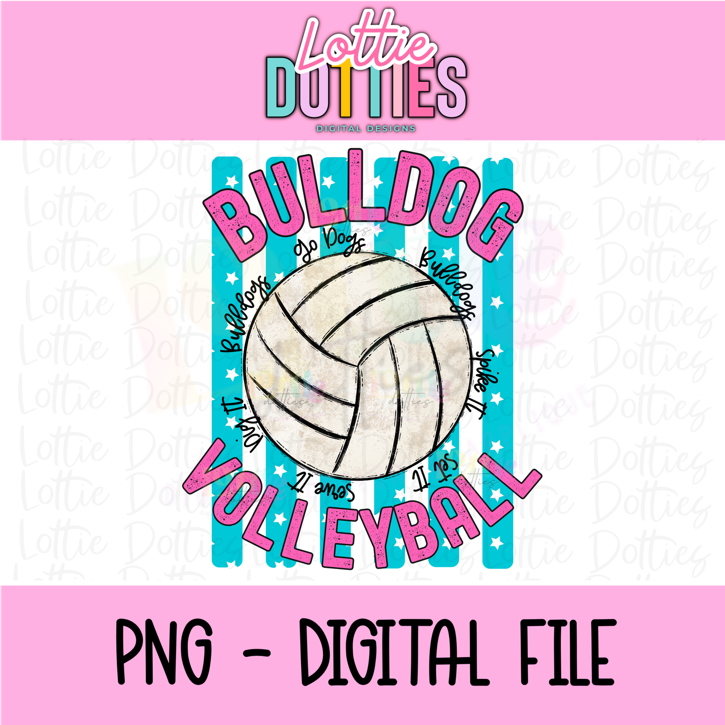 Volleyball PNG - Volleyball Design - Digital Download - Bulldog Volleyball