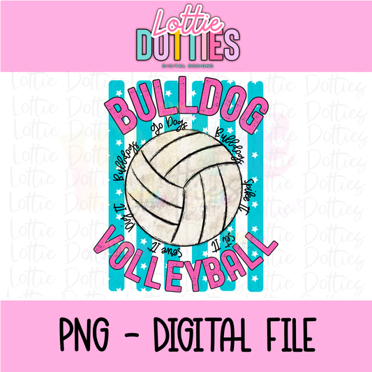 Volleyball PNG - Volleyball Design - Digital Download - Bulldog Volleyball