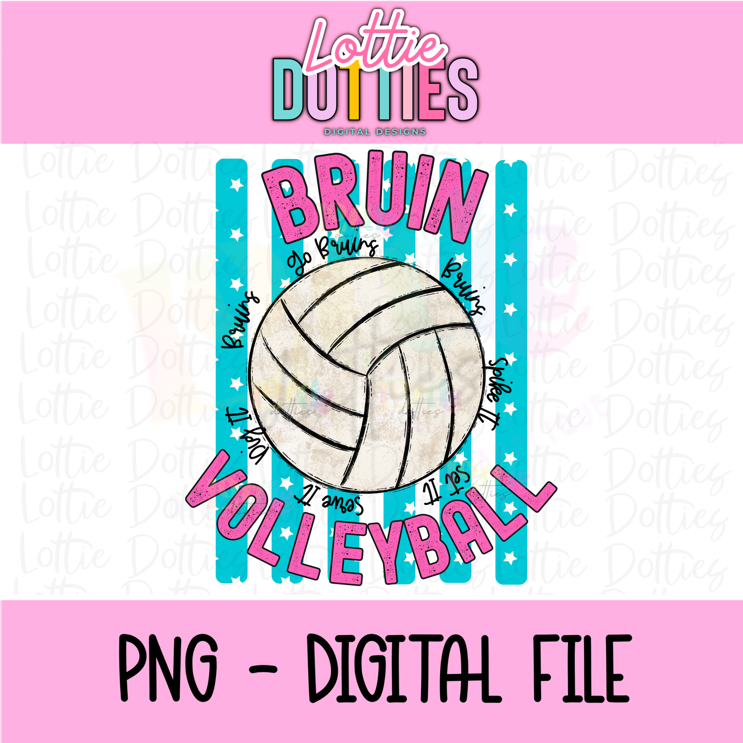 Volleyball PNG - Volleyball Design - Digital Download - Bruin Volleyball