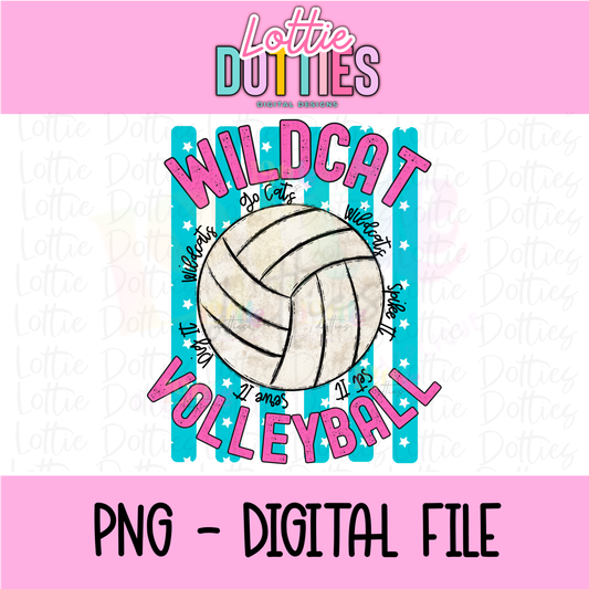 Volleyball PNG - Volleyball Design - Digital Download - Wildcat Volleyball