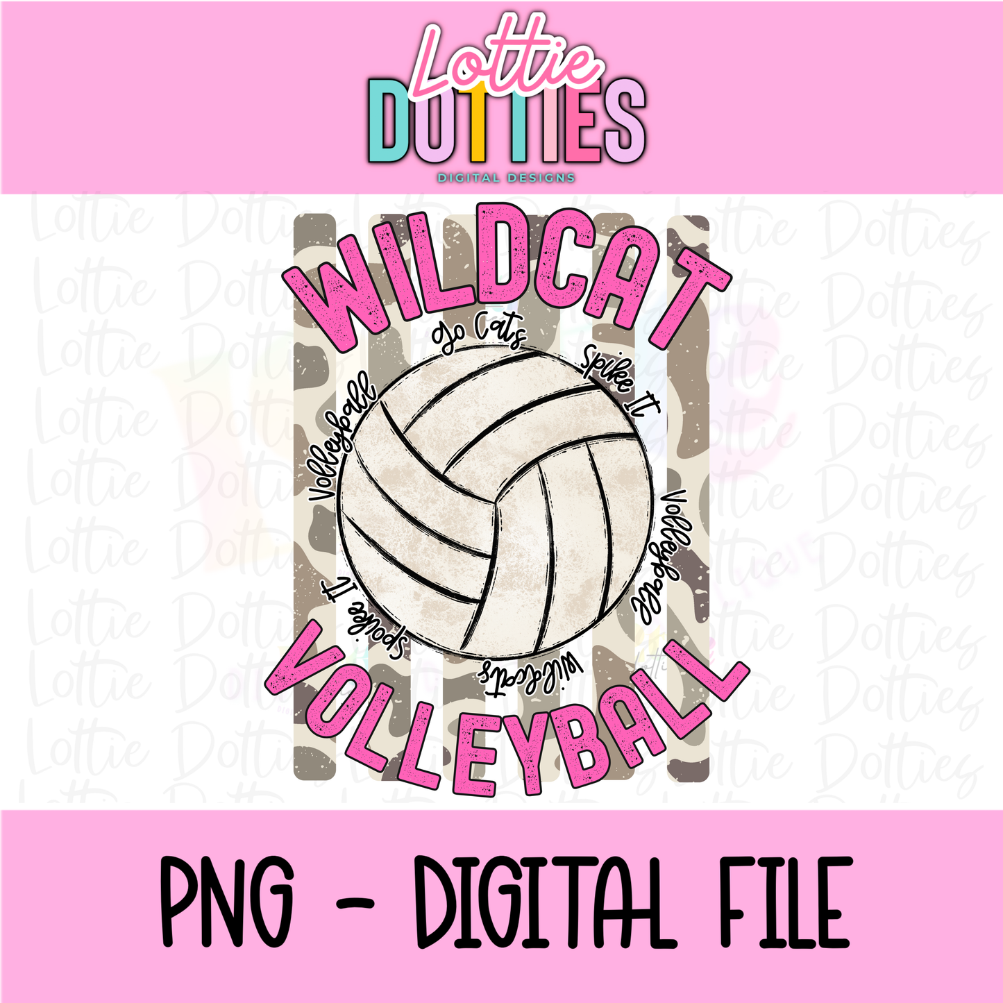 Volleyball PNG - Volleyball Design - Digital Download - Wildcat Volleyball