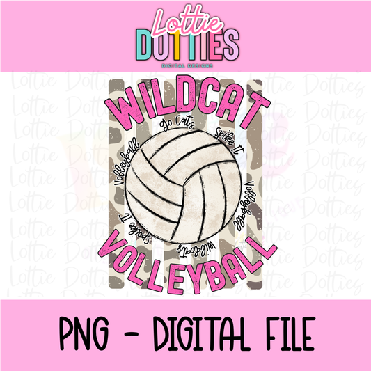 Volleyball PNG - Volleyball Design - Digital Download - Wildcat Volleyball