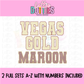 Maroon and Gold Gingham Lace Spirit Alphabet | Spirit Alpha Pack | Digital Download | PNG
