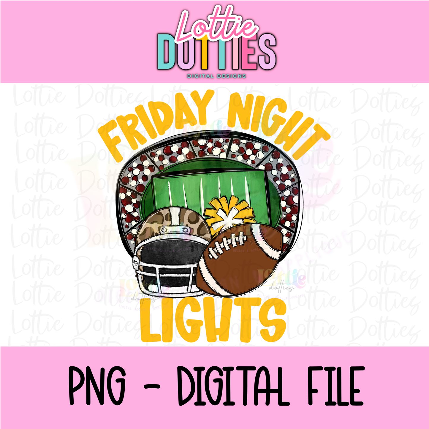 Friday Night Lights PNG - School Spirit Design- Digital Download - Maroon and Gold