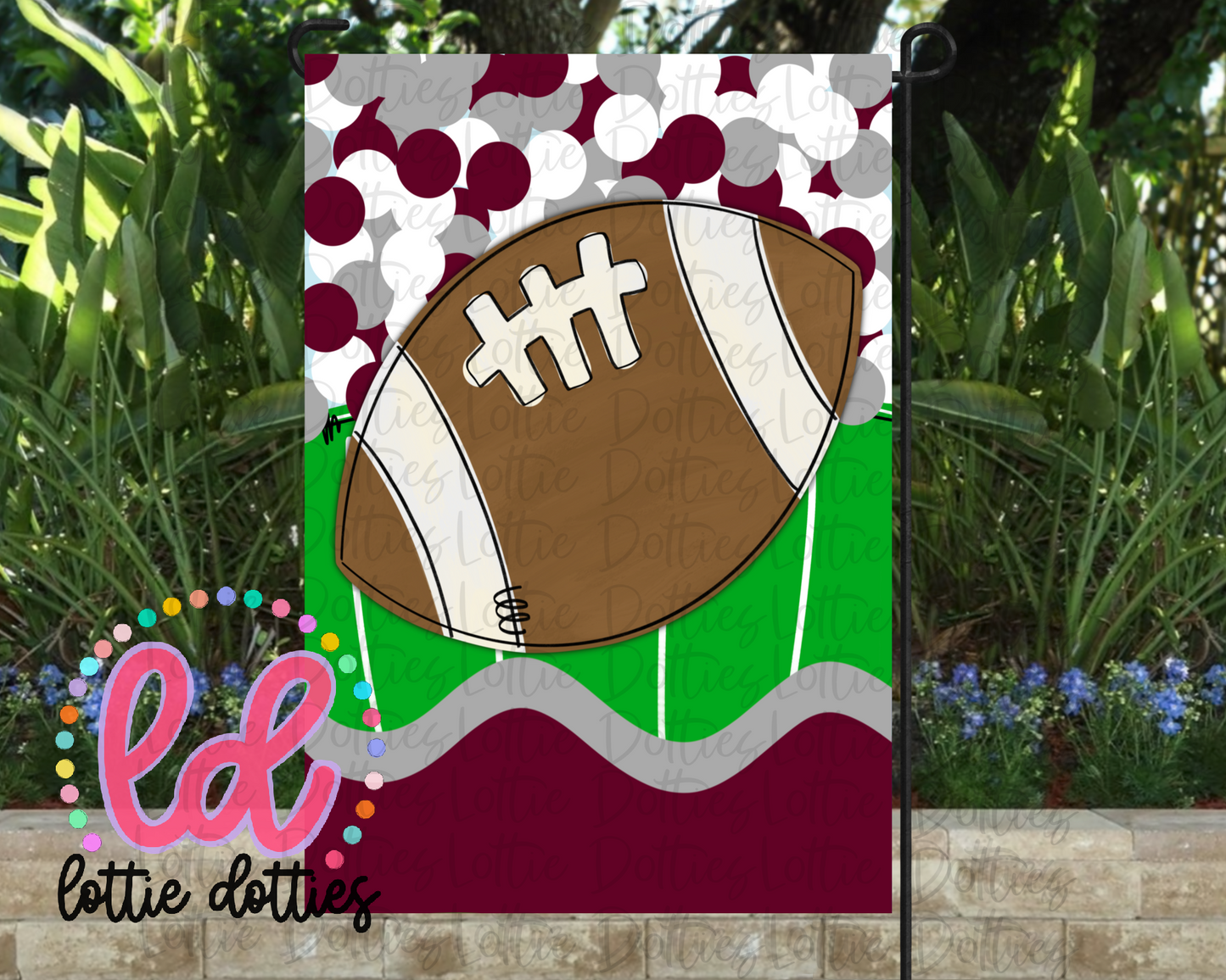 Football Flag PNG - Flag Sublimation - Digital Download - Maroon and Gray