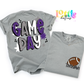 Game Day PNG - Purple and Gray Game Day - Digital Download
