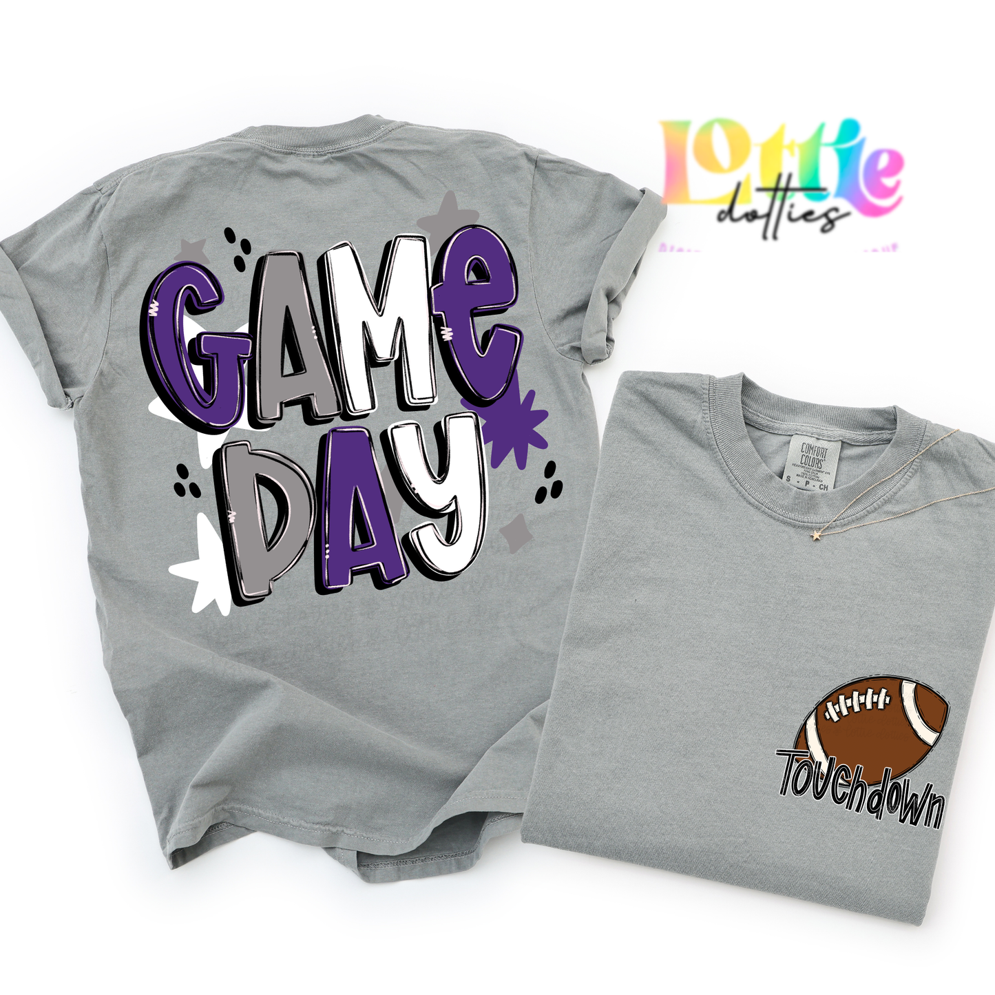 Game Day PNG - Purple and Gray Game Day - Digital Download