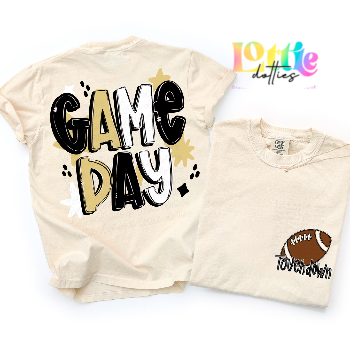 Game Day PNG - Black and Gold Game Day - Digital Download