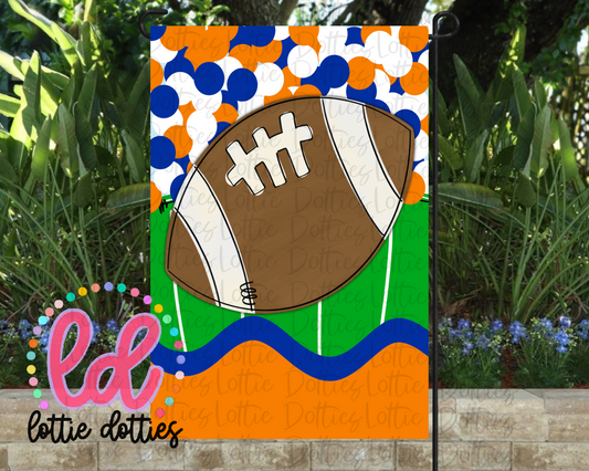 Football Flag PNG - Flag Sublimation - Digital Download - Orange and Blue