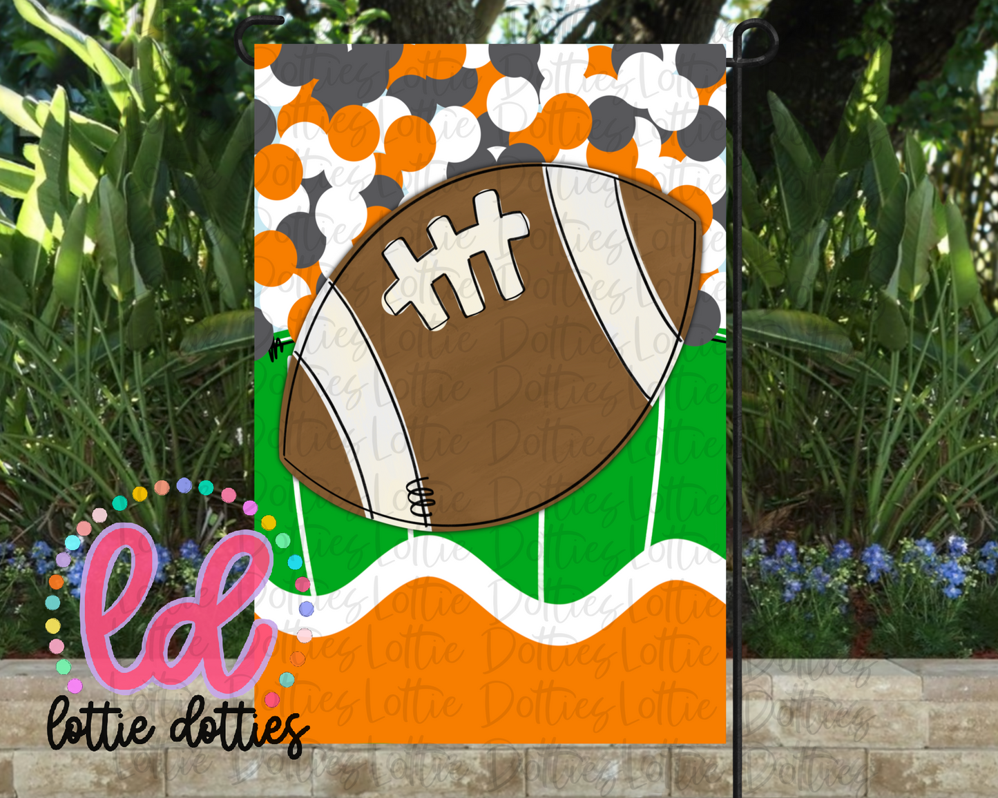 Football Flag PNG - Flag Sublimation - Digital Download - Orange and White