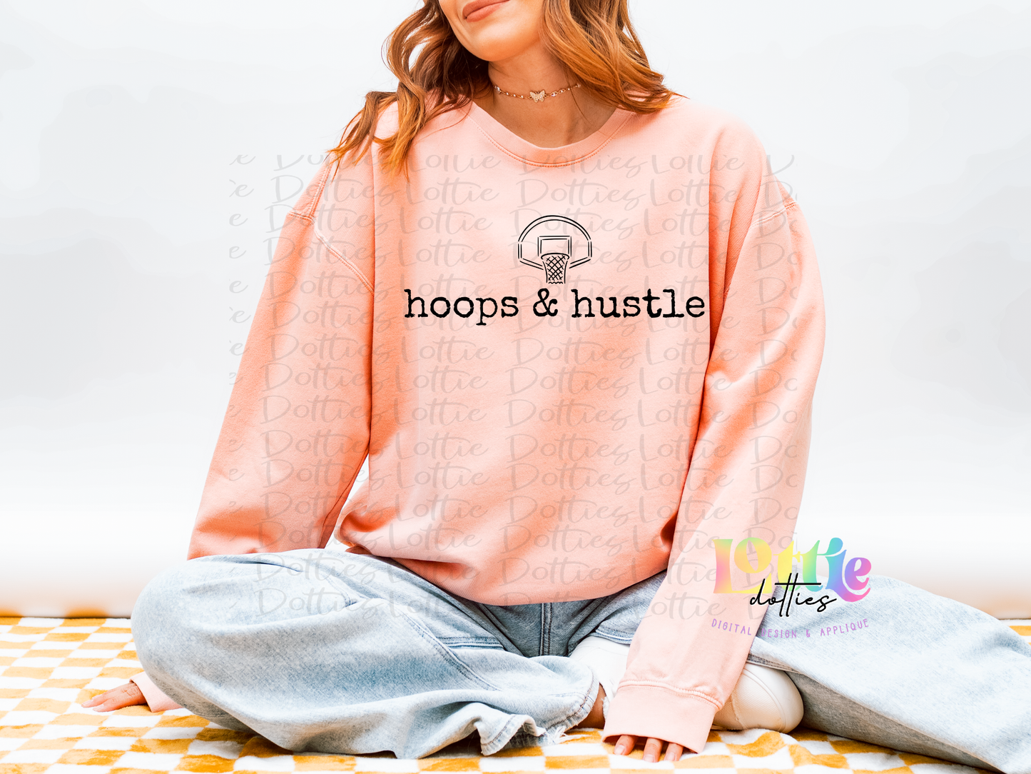 Hoops and Hustle PNG | Basketball Design | Sports Quote Shirt Graphic | Game Day Digital Download