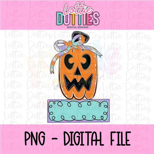 Pumpkin Name Plate - Cute Orange Pumpkin PNG - Sublimation - Digital Download