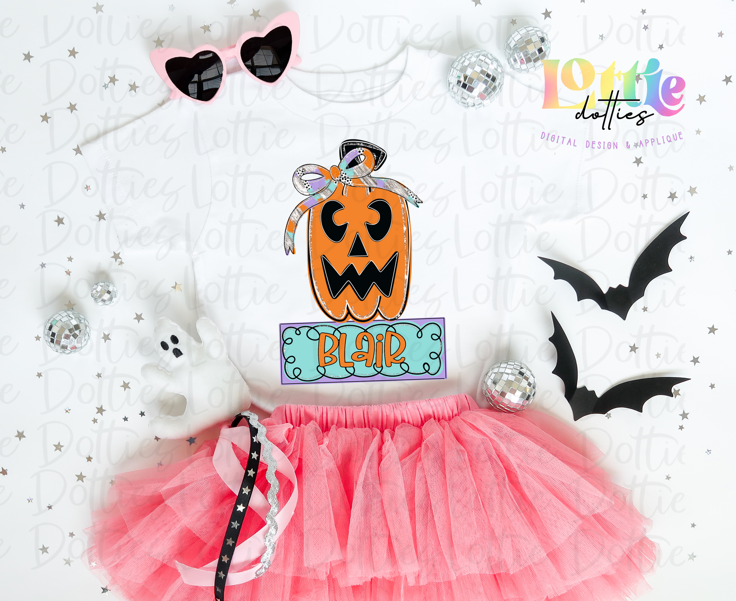 Pumpkin Name Plate - Cute Orange Pumpkin PNG - Sublimation - Digital Download