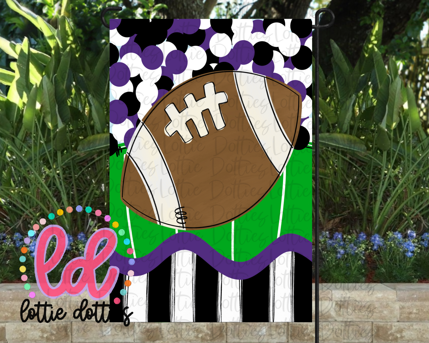 Football Flag PNG - Flag Sublimation - Digital Download - Purple and Black