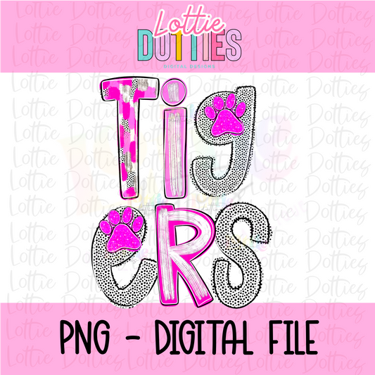 Tigers Pink PNG - Tigers sublimation design - Digital Download
