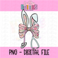 Bunny Bow - Nurse Bunny Floral Bow  PNG - Design Sublimation - Digital Download