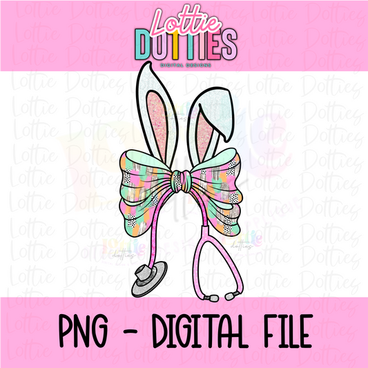 Bunny Bow - Nurse Bunny Poppy Bow  PNG - Design Sublimation - Digital Download