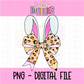 Bunny Bow - Leopard Pencil Bunny Bow PNG - Design Sublimation - Digital Download