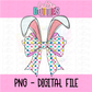 Bunny Bow - Dots Bunny Bow PNG - Design Sublimation - Digital Download
