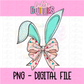 Bunny Bow - Peach Floral Bunny Bow PNG - Design Sublimation - Digital Download