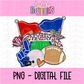 Red and Blue Football PNG - Red & Blue Football  sublimation design - Digital Download