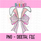 Bunny Bow - Rosettes Bunny Bow PNG - Design Sublimation - Digital Download