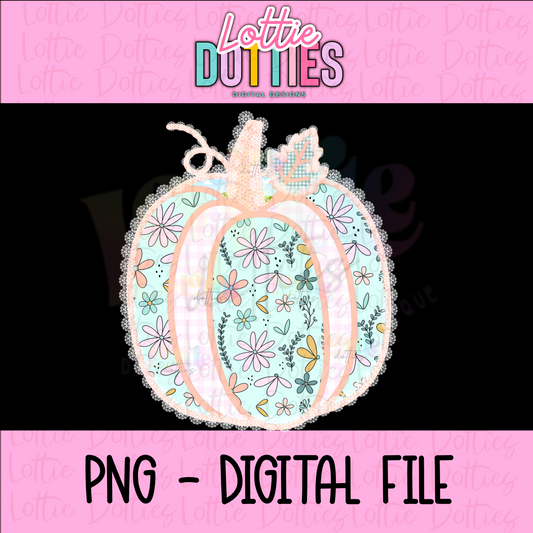Fall Pumpkin | Pink Floral Pumpkin | Cute Pumpkin | Digital Download