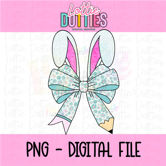 Bunny Bow - Bunny Pencil Bow PNG - Design Sublimation - Digital Download
