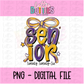 Senior Bow PNG - Purple and Gold sublimation design - Digital Download