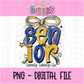 Senior Bow PNG - Royal Blue and Gold sublimation design - Digital Download