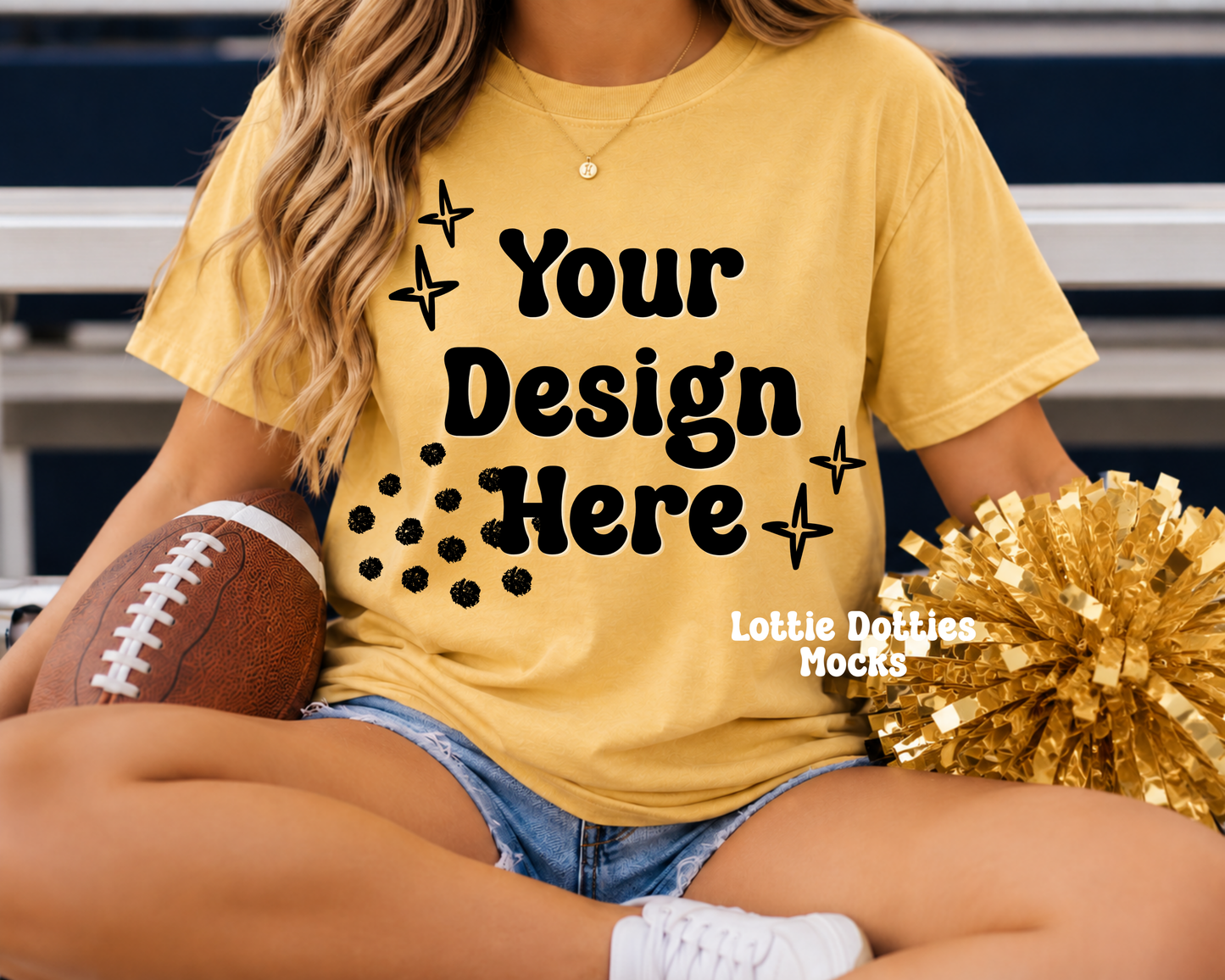 School Spirit Mustard Comfort Color Shirt Mock Up