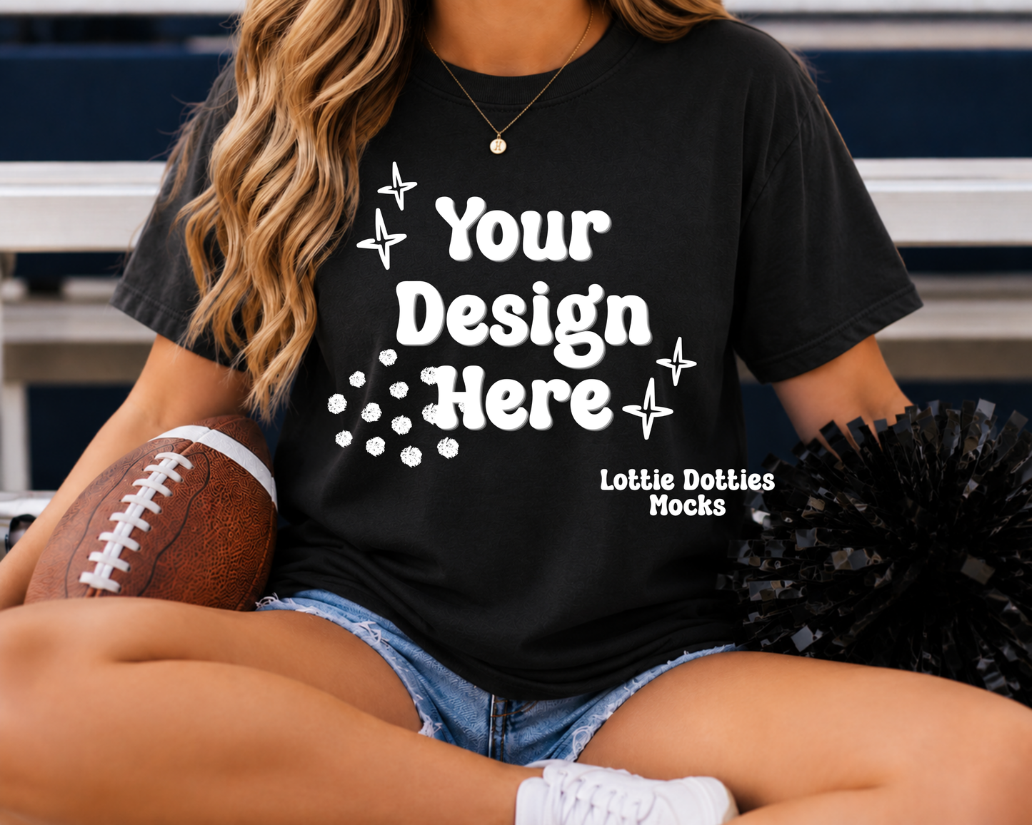 School Spirit Black Comfort Color Shirt Mock Up