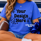 School Spirit Flo Blue Comfort Color Shirt Mock Up