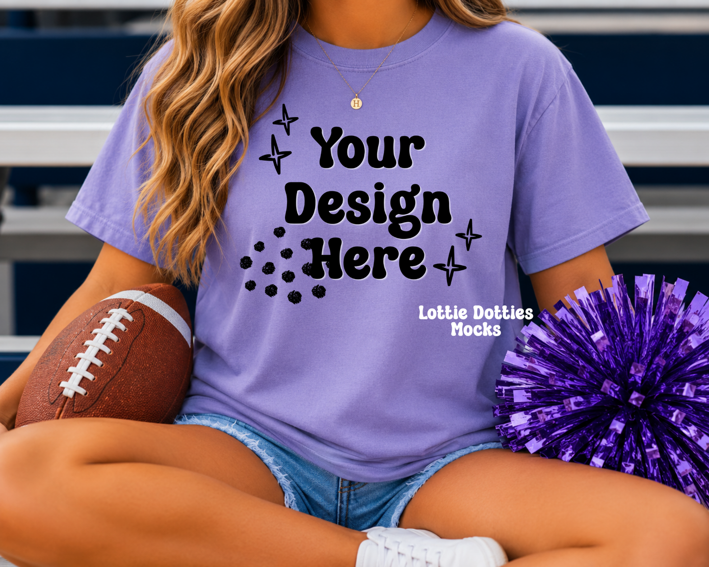 School Spirit Violet Comfort Color Shirt Mock Up