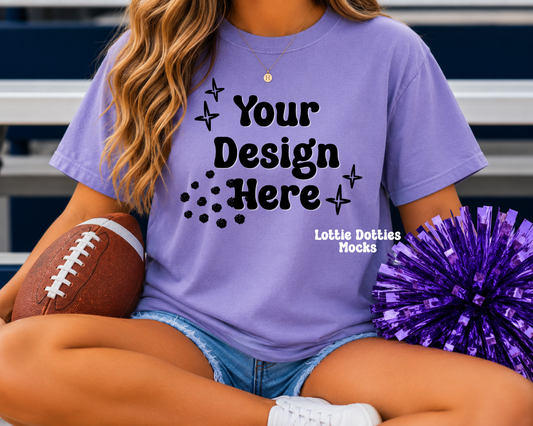 School Spirit Violet Comfort Color Shirt Mock Up