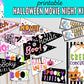 Printable Halloween Movie Night Kit | Spooky Movie Tickets, Pennant Flags & Creepy Concessions Sign | Halloween Party Decor Printable Set