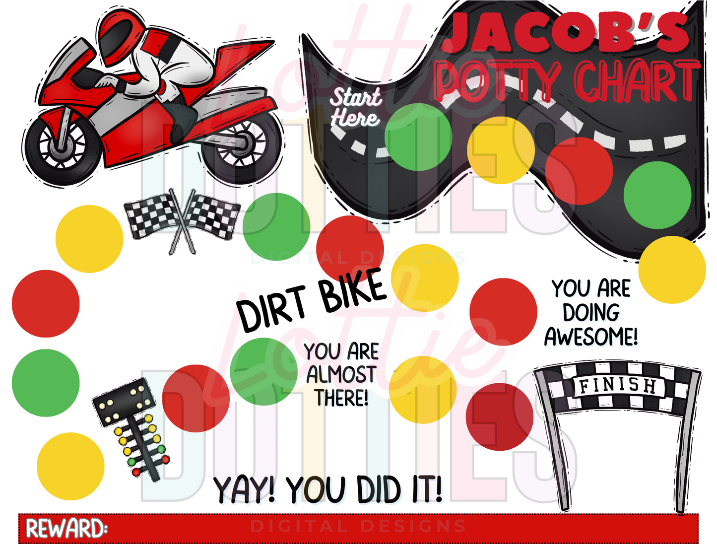 Dirt Bike Potty Chart Template - Dirt Bike