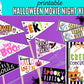 Printable Halloween Movie Night Kit | Spooky Movie Tickets, Pennant Flags & Creepy Concessions Sign | Halloween Party Decor Printable Set