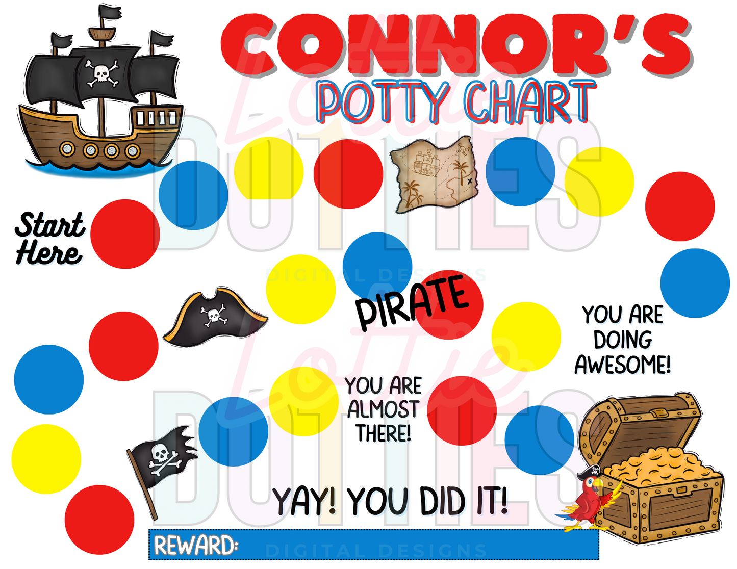 Pirate Potty Chart Template - Pirate