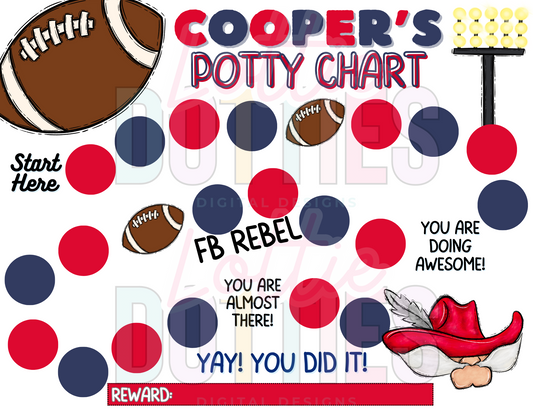 Football Rebel Potty Chart Template - FB Rebel