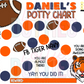 Football Tiger Potty Chart Template - FB Tiger Navy & Orange