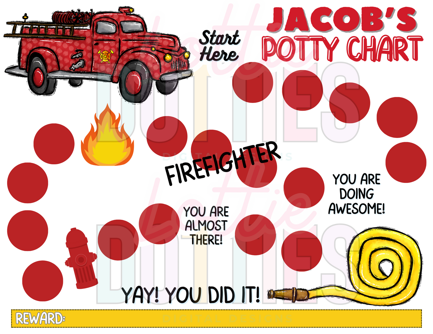 Firefighter Potty Chart Template - Firefighter