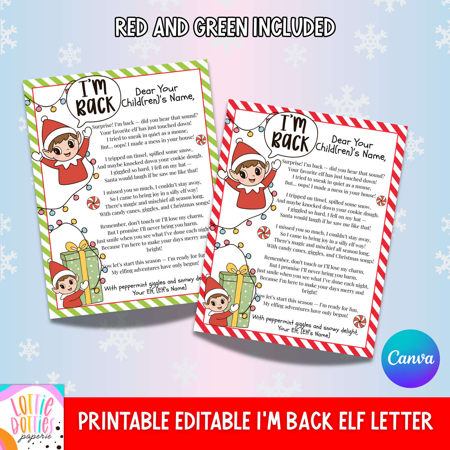 Elf Arrival Letter Printable, I’m Back Elf Poem, Cute Rhyming Elf Welcome Note for Kids, Christmas Elf Return Letter, Editable Elf on Shelf Letter