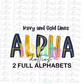 Navy and Gold Lines Alpha Pack - Alphabet Clipart - Instant Download