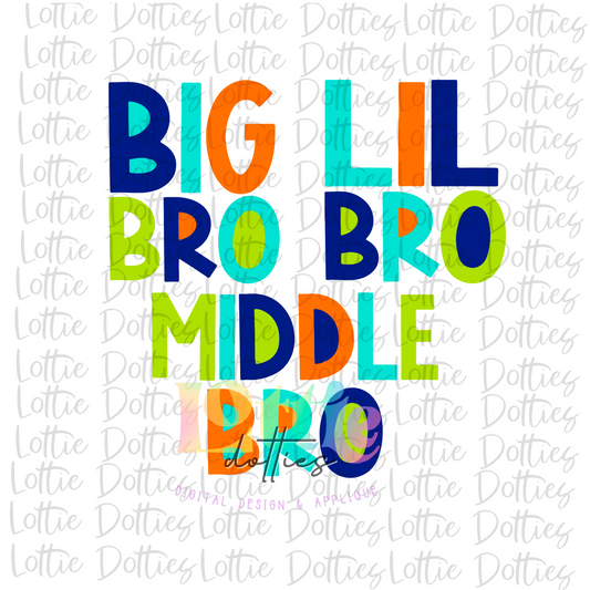 Brother Bundle PNG - Big Brother Middle Brother Little Brother - Digital Download - Hospital Shirt