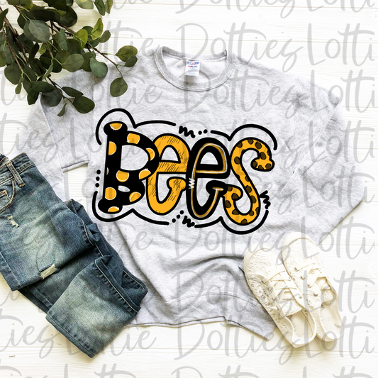 Bees PNG - Bees sublimation design - Digital Download - Black and gold