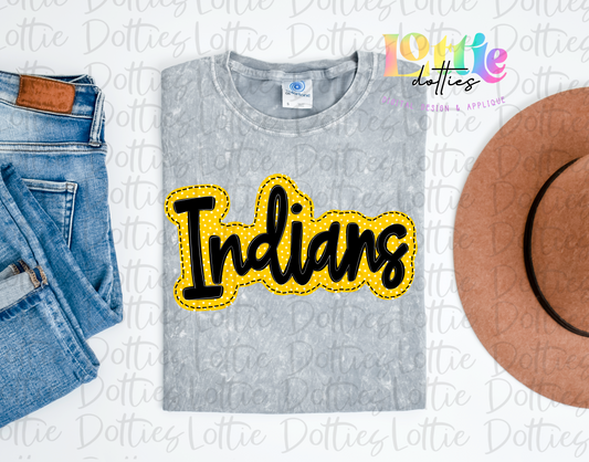 Indians PNG -   Indians sublimation design - Digital Download - Gold and Black