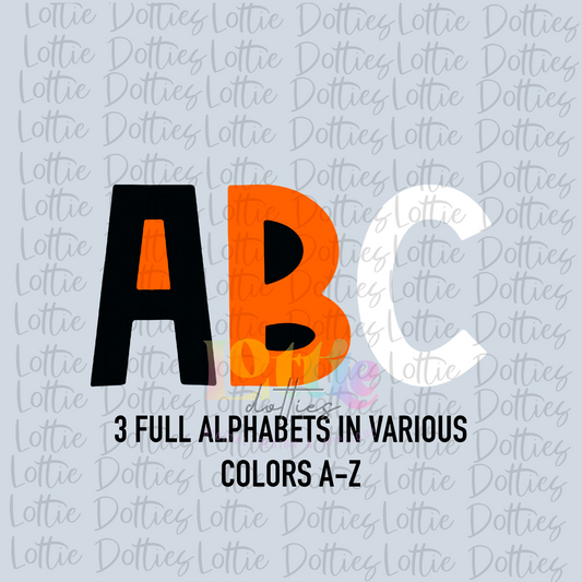 Black and Orange Alpha - Alpha Pack - Alphabet Clipart - Instant Download  - Alpha Pack