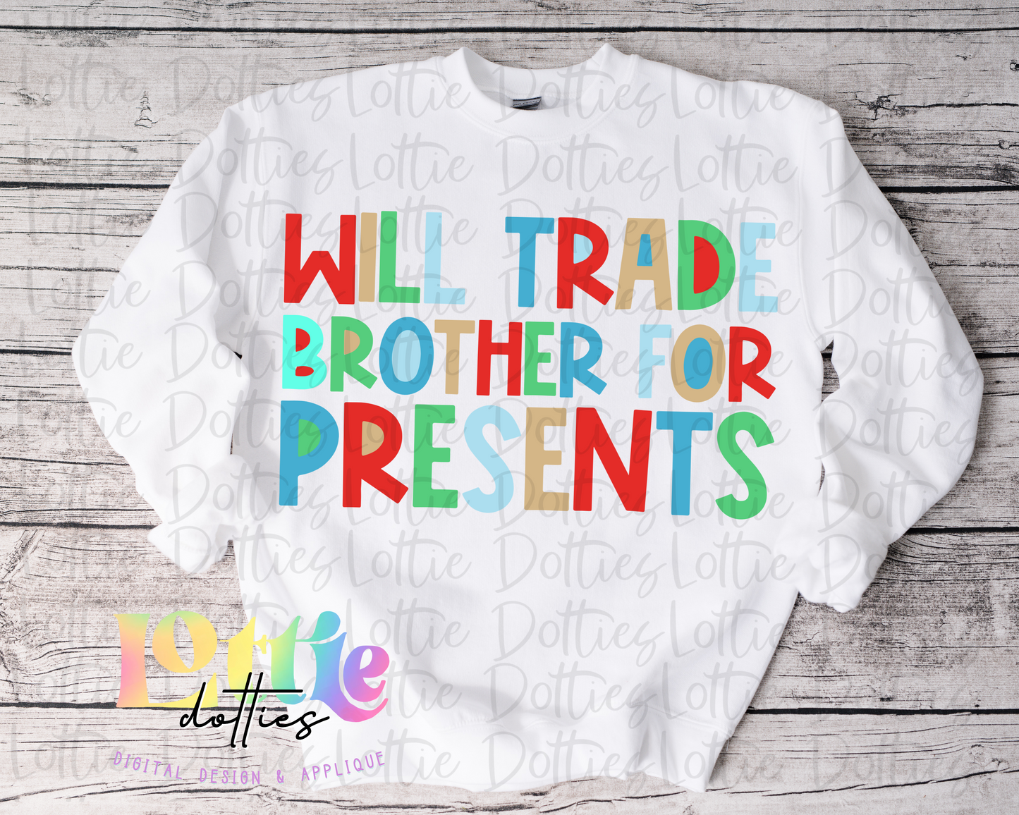 Will Trade Brother - Blue Png - Christmas Sublimation Design- Digital Download