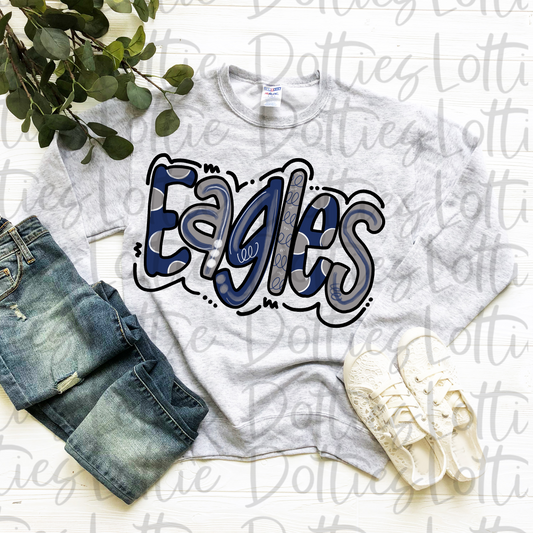 Eagles PNG - Eagles  sublimation design - Digital Download - Navy and Gray